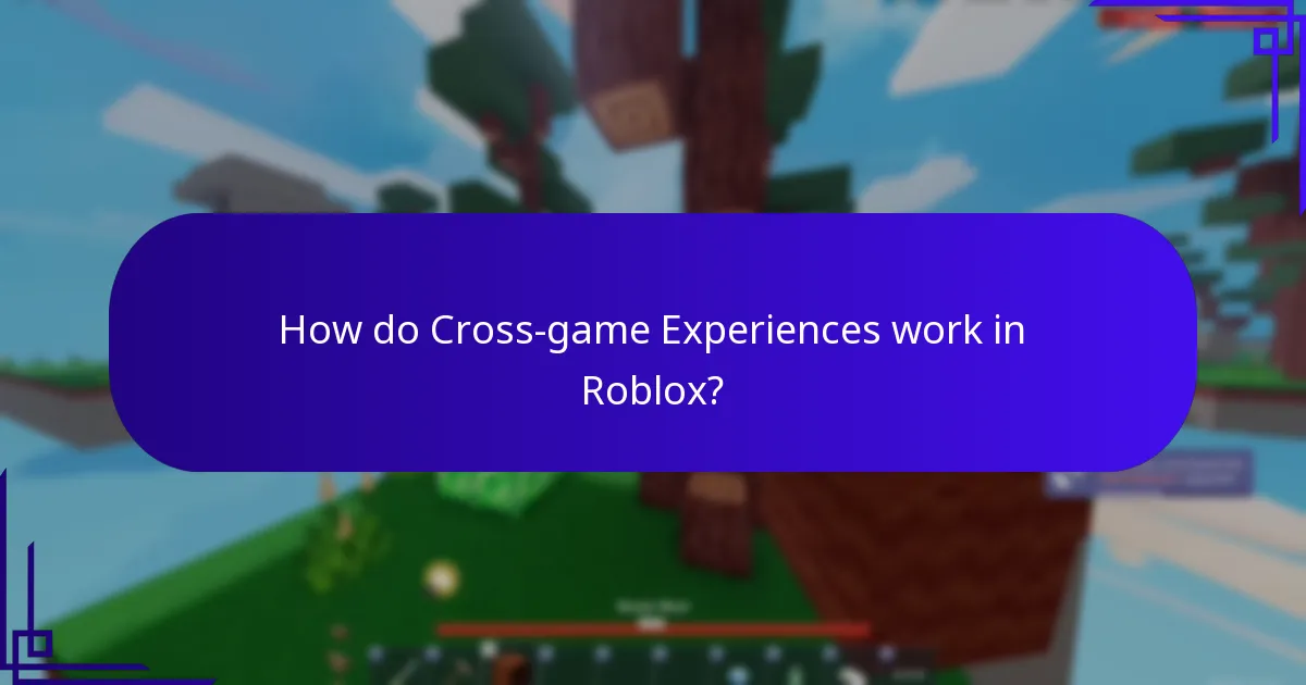 How do Cross-game Experiences work in Roblox?