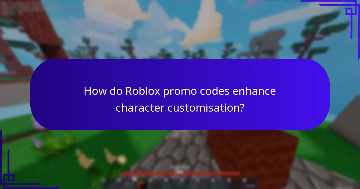 How do Roblox promo codes enhance character customisation?