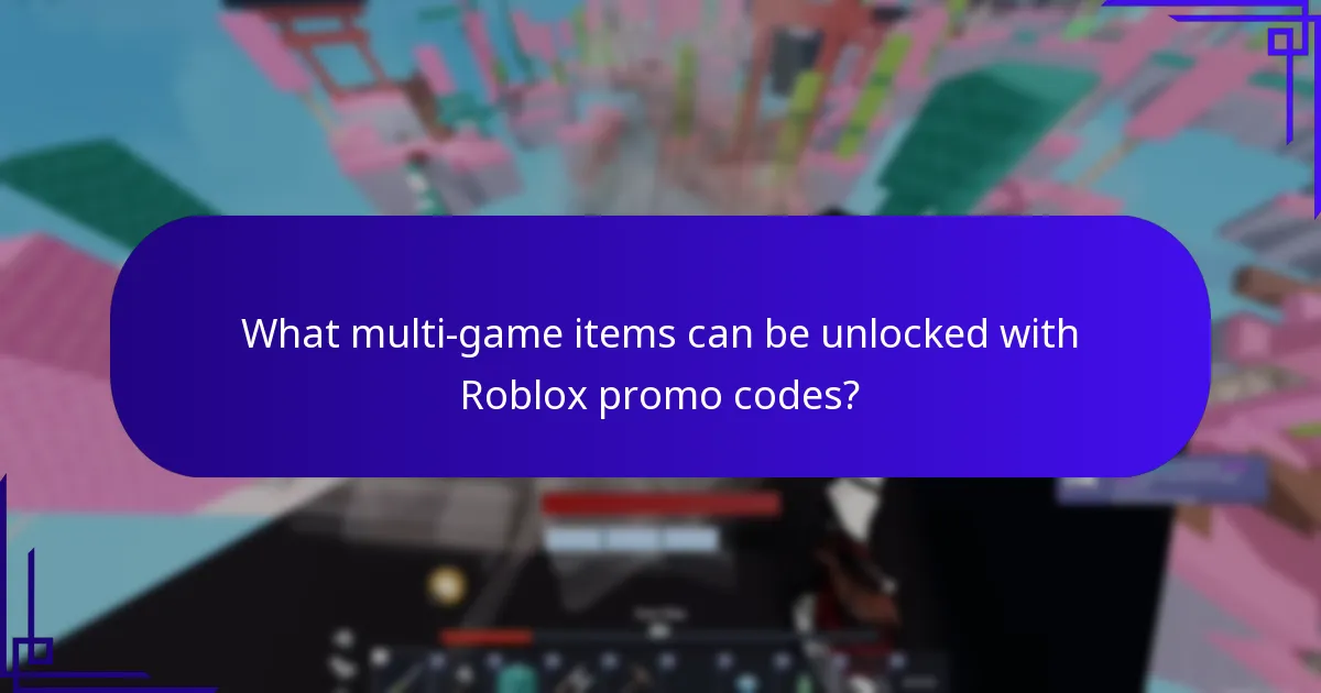 What multi-game items can be unlocked with Roblox promo codes?